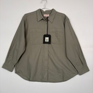 Filson Womens Field Chamois Shirt XXL Desert Sage Green Cotton ButtonUp 20289094